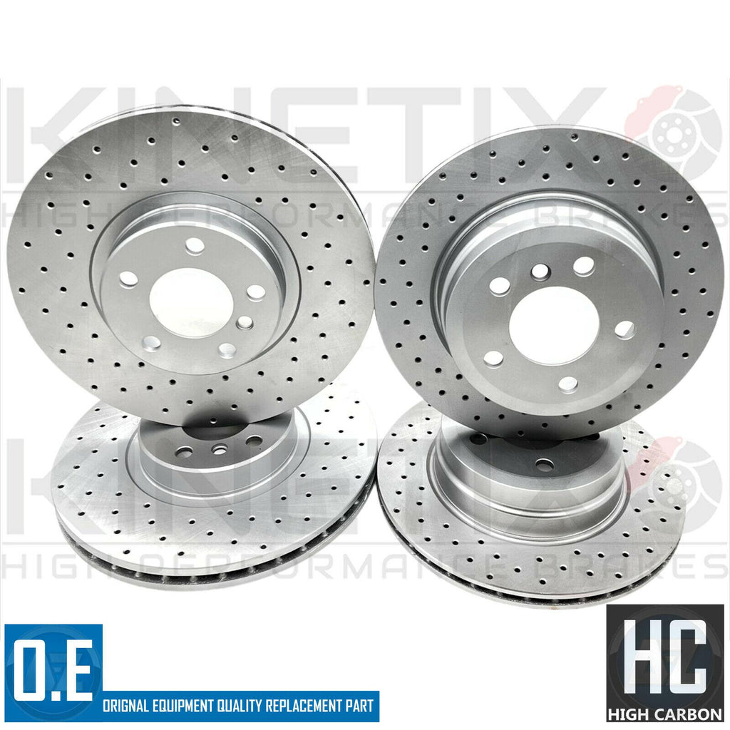 FOR BMW X5 X6 30d M SPORT FRONT REAR CROSS DRILLED BRAKE DISCS 348mm 320mm FR RR