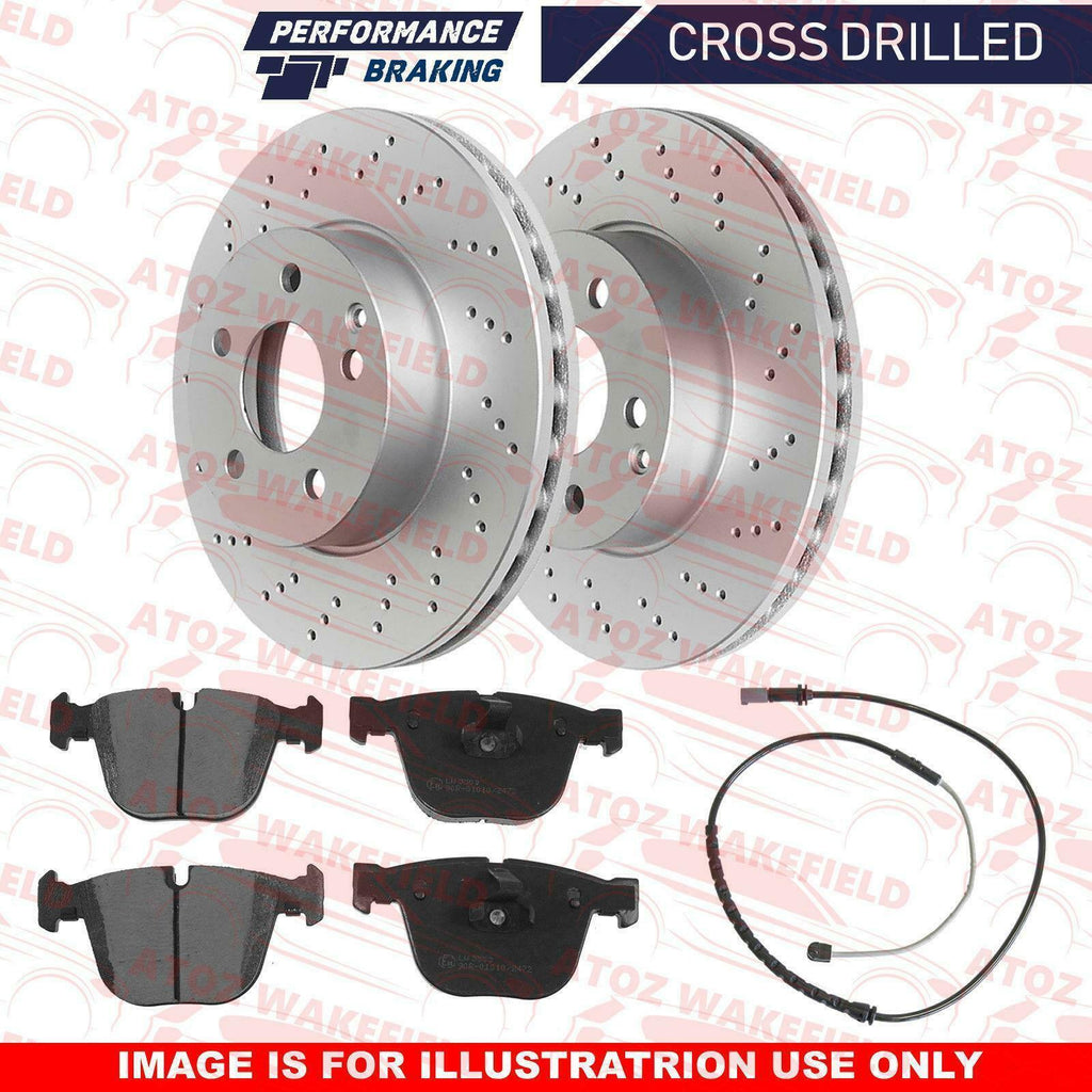 FOR BMW X6 E71 E72 Xdrive 35d REAR CROSS DRILLED BRAKE DISCS BRAKE PADS 345mm