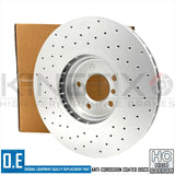 FOR BMW X6 35d E71 E72 M SPORT DRILLED FRONT BRAKE DISCS MINTEX PADS WIRE 365mm