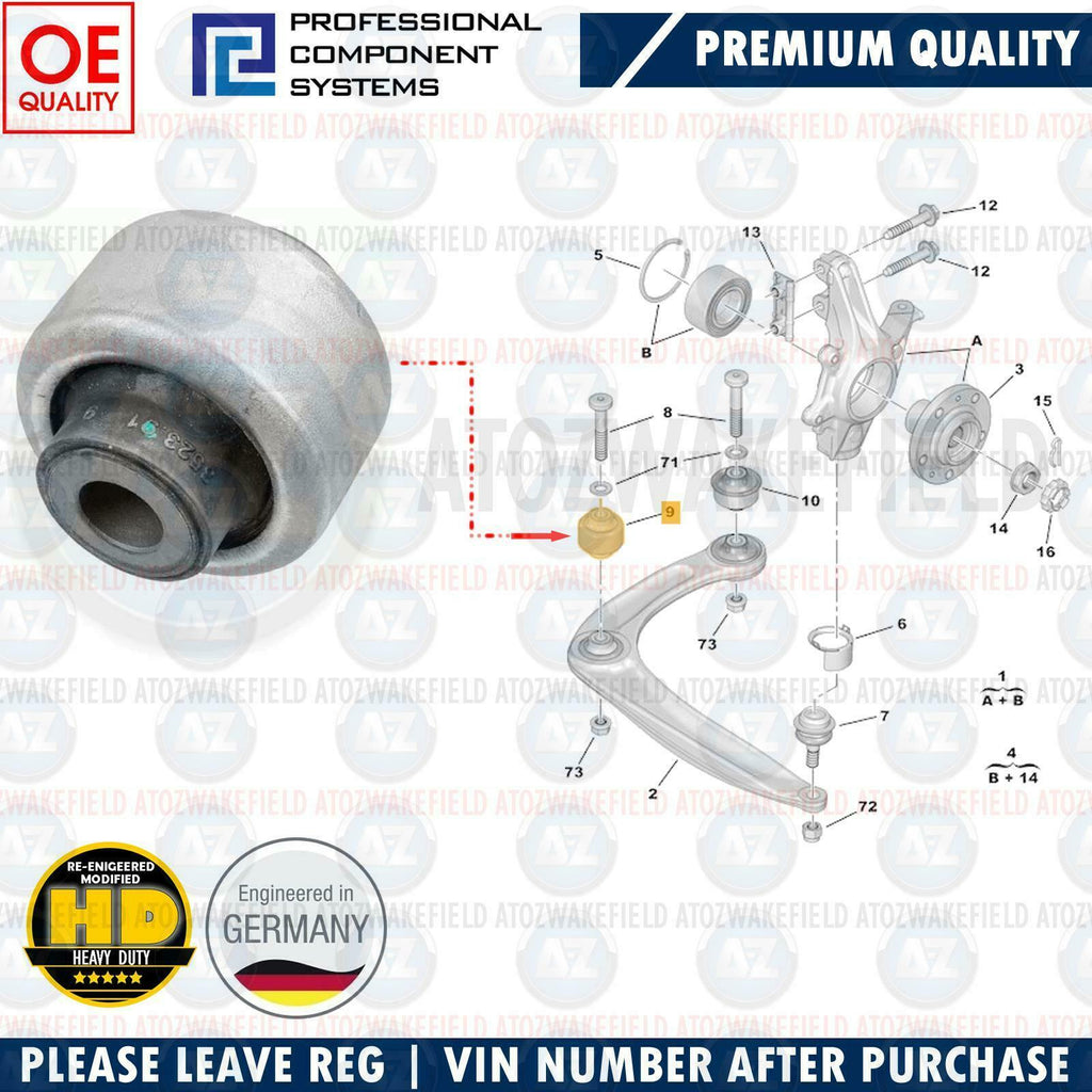 FOR PEUGEOT 307 308 3008 5008 FRONT LOWER SUSPENSION WISHBONE CONTROL ARM BUSH