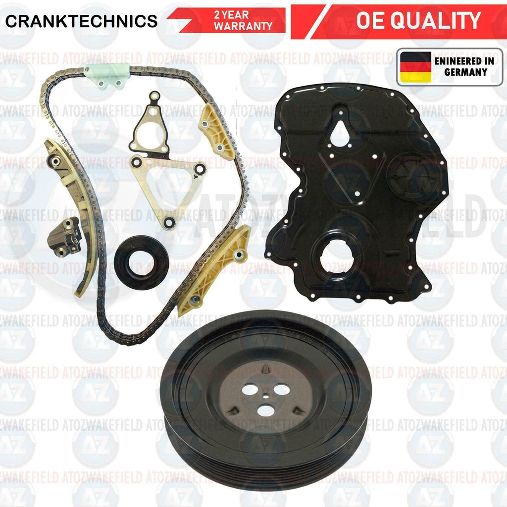 FOR FORD TRANSIT 2.4 DIESEL ENGINE TIMING CHAIN KIT COVER CRANKSHAFT PULLEY TVD