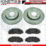 FOR HONDA CIVIC 1.8 VTI MB6 FRONT DRILLED GROOVED BRAKE DISCS PADS 282mm 4 STUD