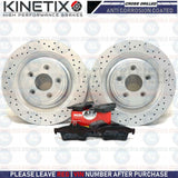 FOR JAGUAR XF X350 XJ X351 DRILLED REAR BRAKE DISCS MINTEX PADS SENSOR 326mm