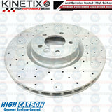 FOR LAND ROVER DEFENDER 2.0 P300 Si4 FRONT DRILLED KINETIX BRAKE DISCS 380mm