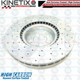 FOR LAND ROVER DEFENDER 2.0 D200 SD4 FRONT DRILLED KINETIX BRAKE DISCS 380mm