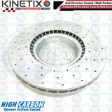 FOR LAND ROVER DEFENDER 2.0 D200 SD4 FRONT DRILLED KINETIX BRAKE DISCS 380mm