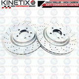 FOR RANGE ROVER SPORT 4.4 SDV8 L494 DRILLED REAR BRAKE DISCS MINTEX PADS WIRE