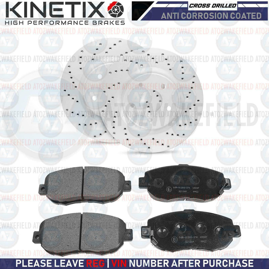 FOR LEXUS GS300 FRONT DRILLED PERFORMANCE BRAKE DISCS MINTEX PADS 296mm COATED