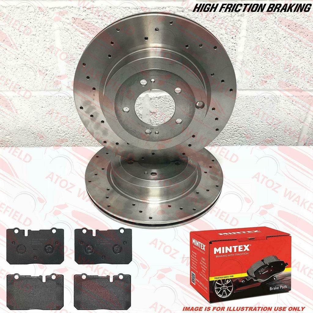 FOR LEXUS LS400 FRONT DRILLED PERFORMANCE BRAKE DISCS MINTEX BRAKE PADS 307mm