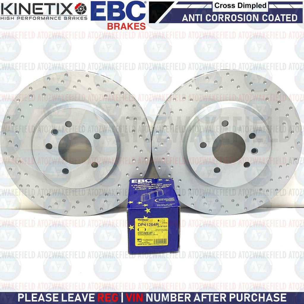 FOR LOTUS OMEGA CARLTON FRONT DIMPLED PERFORMANCE BRAKE DISCS EBC YELLOW PADS