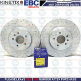 FOR LOTUS OMEGA CARLTON FRONT DIMPLED PERFORMANCE BRAKE DISCS EBC YELLOW PADS