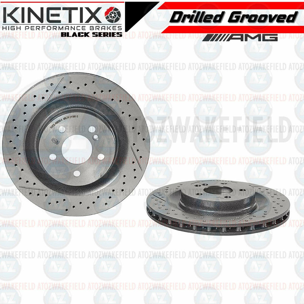 FOR MERCEDES AMG CLK63 REAR DRILLED & GROOVED BRAKE DISCS PAIR 330mm