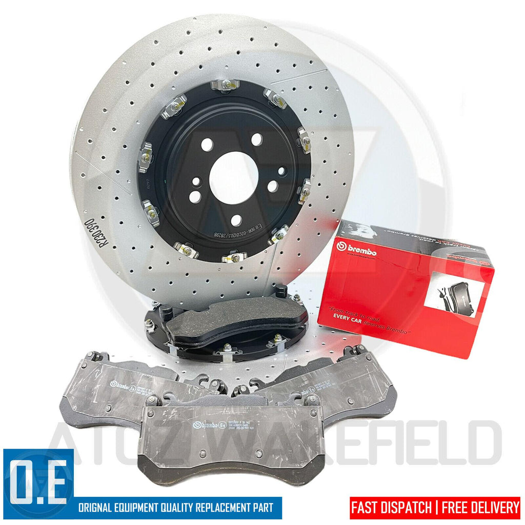 FOR MERCEDES E63 & E63S AMG FRONT 2 PIECE FLOATING BREMBO BRAKE DISCS PADS 390mm