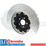 FOR MERCEDES C63 AMG FRONT DRILLED PERFORMANCE BREMBO BRAKE DISCS 360mm