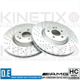 FOR MERCEDES BENZ CLA45 AMG FRONT REAR DRILLED GROOVED BRAKE DISCS 350mm 330mm