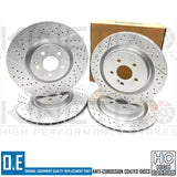 FOR MERCEDES BENZ A45 CLA45 GLA45 AMG FRONT REAR DRILLED GROOVED BRAKE DISCS SET