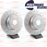 FOR MERCEDES BENZ C63 AMG REAR DRILLED BRAKE DISCS PLATINUM BRAKE PADS SET 330mm