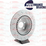 FOR MERCEDES BENZ C63 AMG REAR DRILLED BRAKE DISCS PLATINUM BRAKE PADS SET 330mm