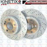 FOR MERCEDES C CLASS AMG REAR DRILLED BRAKE DISCS MINTEX PADS WEAR WIRE SENSOR