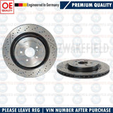 FOR MERCEDES C63 AMG REAR DRILLED GROOVED BRAKE DISCS APEC PADS SENSORS 360mm