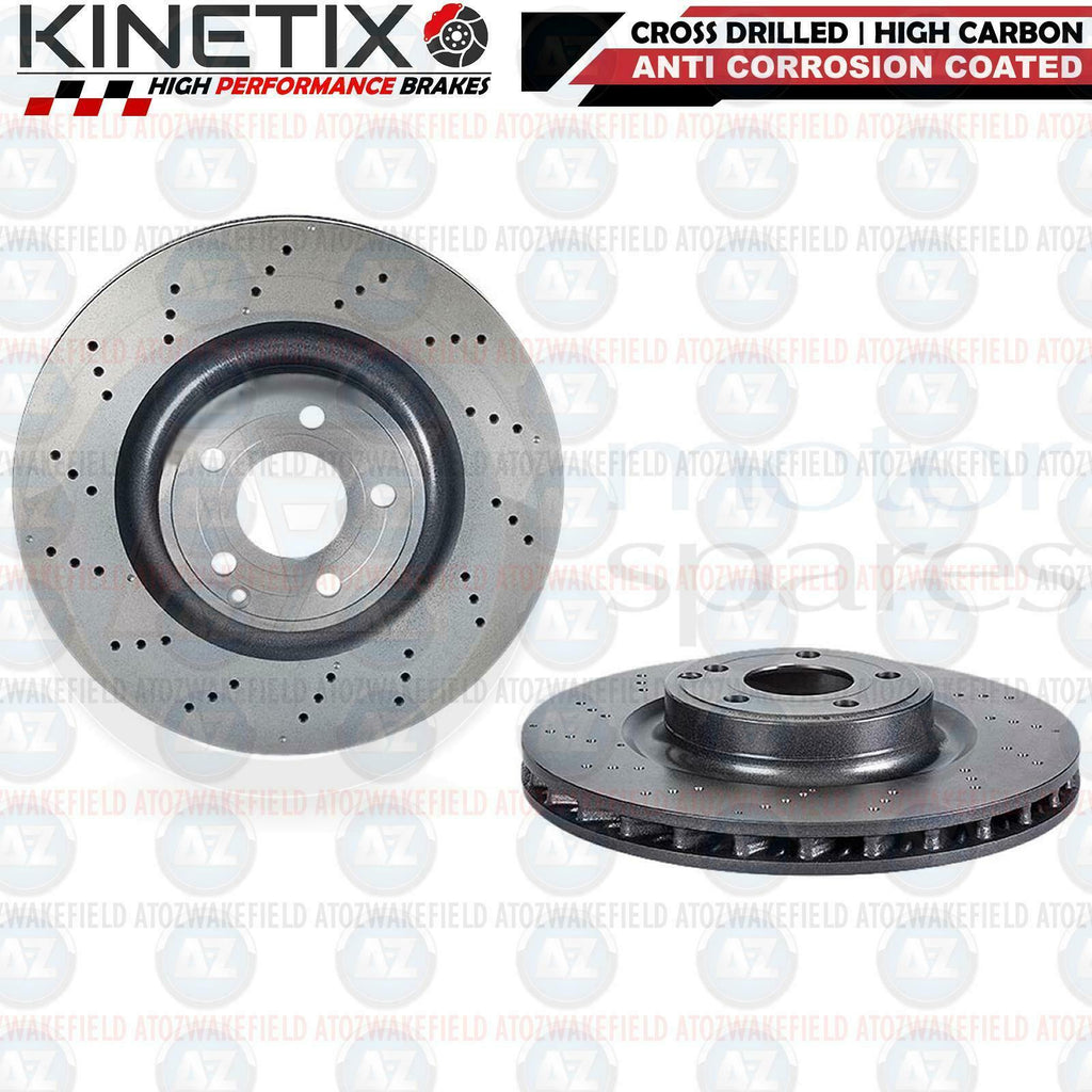 FOR MERCEDES E CLASS E400 AMG SPORT FRONT DRILLED COATED BRAKE DISCS 344mm PAIR