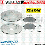 FOR MERCEDES E63 AMG 17- REAR DRILLED GROOVED BRAKE DISCS TEXTAR PADS WIRE 360mm