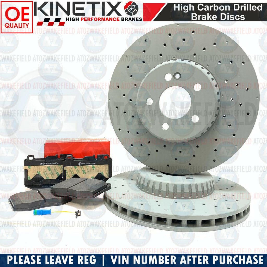 FOR MERCEDES E CLASS AMG FRONT DRILLED BRAKE DISCS MINTEX PADS SENSOR 342mm