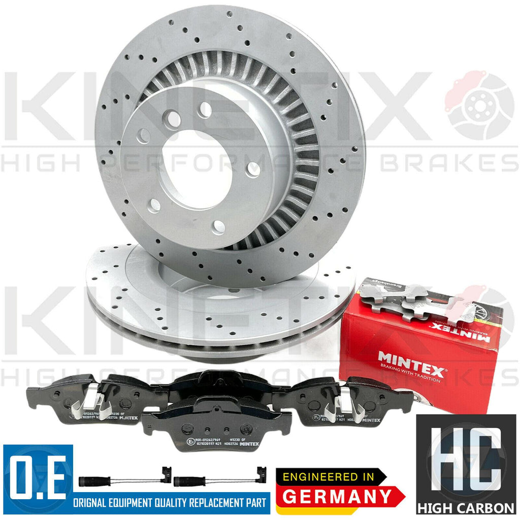 FOR MERCEDES G55 G63 AMG REAR CROSS DRILLED PERFORMANCE BRAKE DISCS PADS 330mm