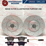 FOR MERCEDES GL320 GL350 GL420 GL450 FRONT DRILLED BRAKE DISCS MINTEX PADS WIRE