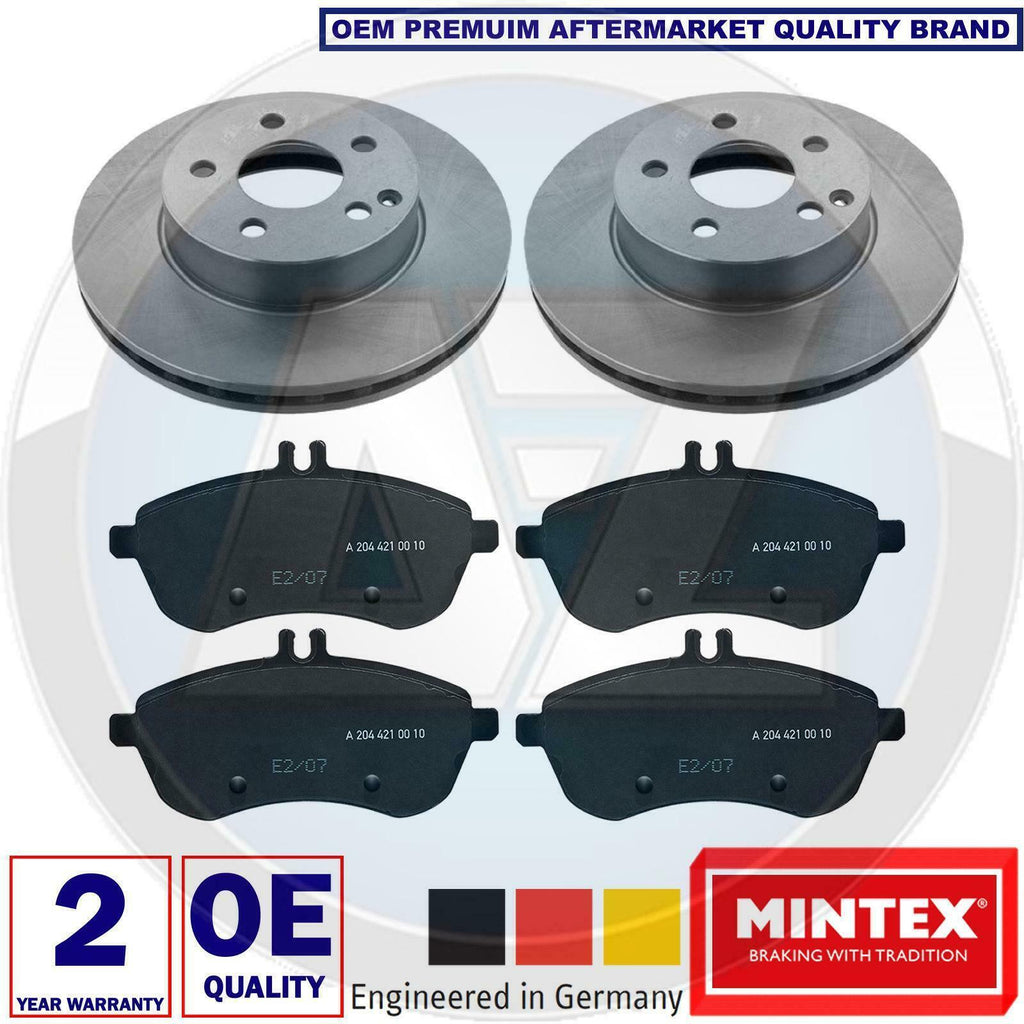 FOR MERCEDES W204 S204 C204 C180 C200 FRONT MINTEX BRAKE DISCS AND BRAKE PADS