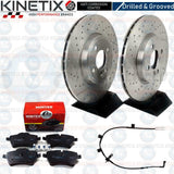 FOR MINI COOPER S R58 FRONT DRILLED GROOVED BRAKE DISCS MINTEX PADS WIRE 294mm