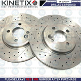 FOR MINI COOPER S R58 FRONT DRILLED GROOVED BRAKE DISCS MINTEX PADS WIRE 294mm