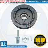 FOR MITSUBISHI L200 SHOGUN SPORT 2.5 TD 4D56 DIESEL CRANKSHAFT PULLEY DAMPER KIT