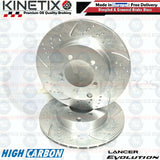 FOR MITSUBISHI LANCER EVO 7 FRONT REAR DIMPLED GROOVED BRAKE DISCS BREMBO PADS