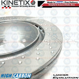 FOR MITSUBISHI LANCER EVO 7 REAR CROSS DIMPLED GROOVED BRAKE DISCS PAIR 300mm