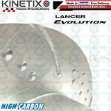 FOR MITSUBISHI LANCER EVO 7 REAR CROSS DIMPLED GROOVED BRAKE DISCS PAIR 300mm