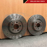 FOR MITSUBISHI LANCER EVO X 10 FRONT PERFORMANCE DRILLED BRAKE DISCS BREMBO PADS