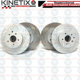 FOR NISSAN 350 Z FRONT REAR DIMPLED GROOVED BRAKE DISCS MINTEX PADS 324mm 322mm