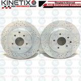 FOR NISSAN 350 Z FRONT REAR DIMPLED GROOVED BRAKE DISCS MINTEX PADS 324mm 322mm