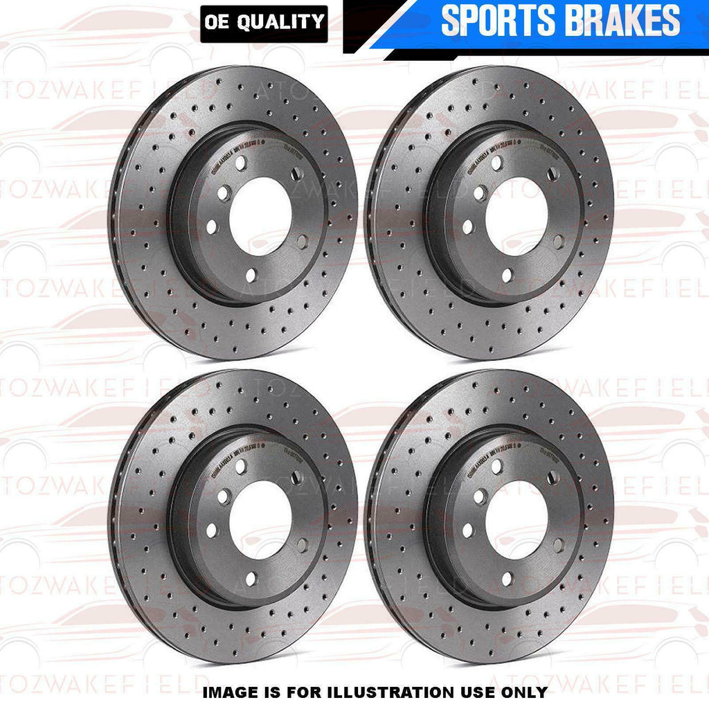 FOR PEUGEOT 208 1.6 GTi FRONT REAR KINETIX DRILLED BRAKE DISCS ABS BEARING 12-