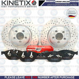 FOR PEUGEOT 208 GTI KINETIX FRONT CROSS DRILLED BRAKE DISCS MINTEX PADS 302mm