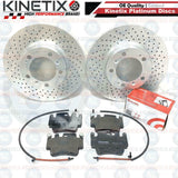 FOR PORSCHE 996 997 CARRERA 4S FRONT DRILLED BRAKE DISCS BREMBO PADS WIRES