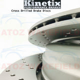 FOR PORSCHE 911 996 997 CARRERA S 4 REAR KINETIX DRILLED BRAKE DISCS BREMBO PADS