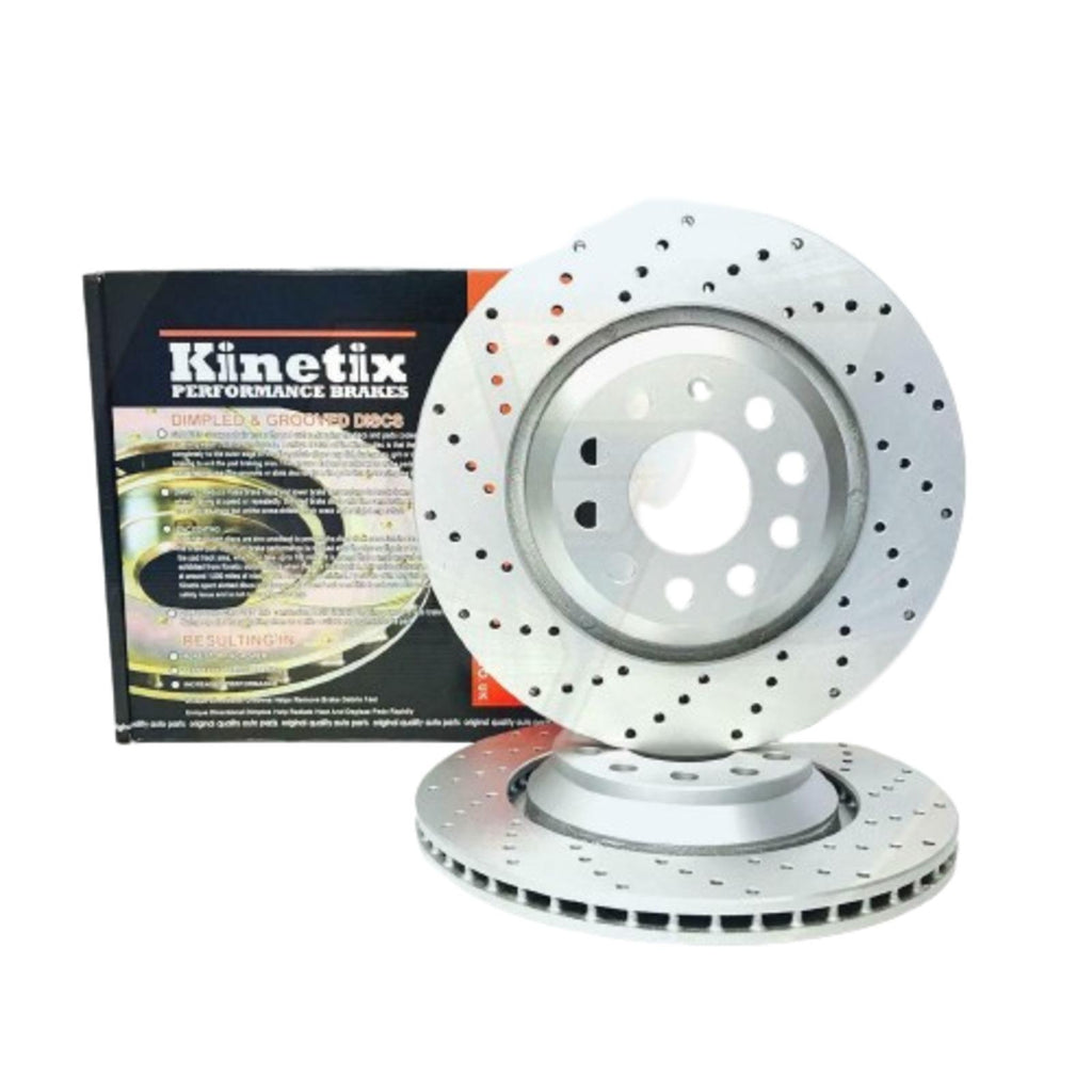 FOR PORSCHE 986 996 997 REAR CROSS DRILLED KINETIX PERFORMANCE BRAKE DISCS 299mm