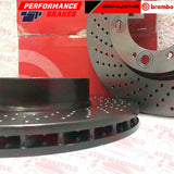 FOR PORSCHE BOXSTER 986 987 FRONT KINETIX PLATINUM DRILLED BRAKE DISCS 318mm