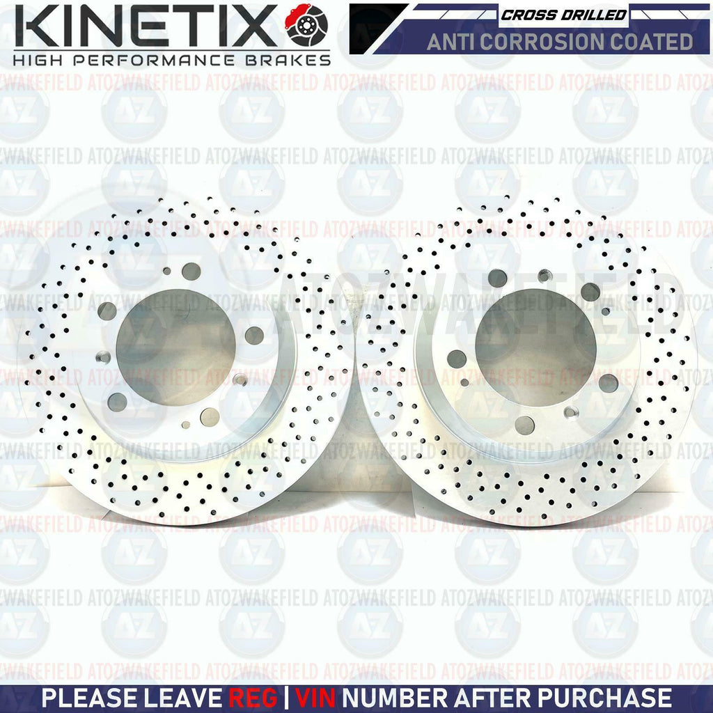 FOR PORSCHE BOXSTER CAYMAN 986 987 KINETIX REAR DRILLED BRAKE DISCS PAIR 299mm