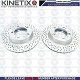 FOR PORSCHE BOXSTER CAYMAN 986 987 KINETIX REAR DRILLED BRAKE DISCS PAIR 299mm