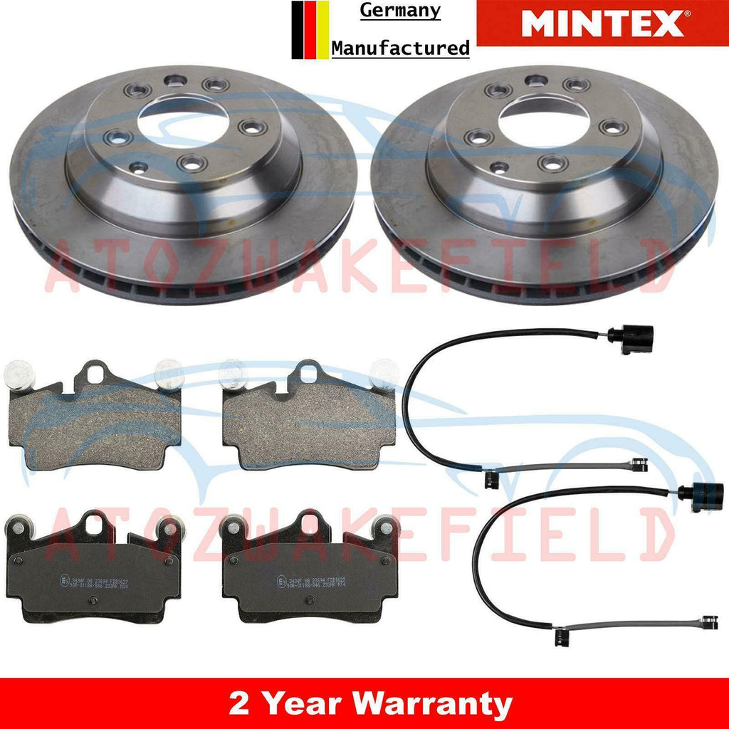 FOR PORSCHE CAYENNE 955 957 4.5 4.5S TURBO REAR MINTEX BRAKE DISCS PADS WIRES