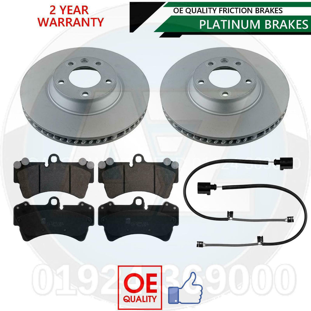 FOR PORSCHE CAYENNE 955 957 4.5 TURBO FRONT PLATINUM BRAKE DISCS PADS SENSORS