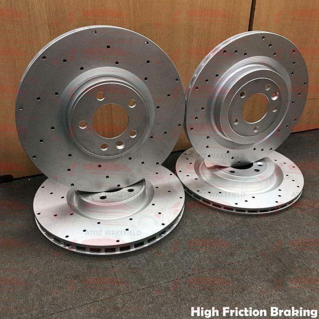 FOR RANGE ROVER 4.4 SDV8 TDV8 FRONT REAR CROSS DRILLED PERFORMANCE BRAKE DISCS